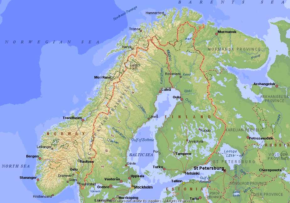 karta skandinavije Skandinavsko poluostrvo karta skandinavije